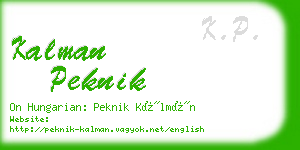 kalman peknik business card